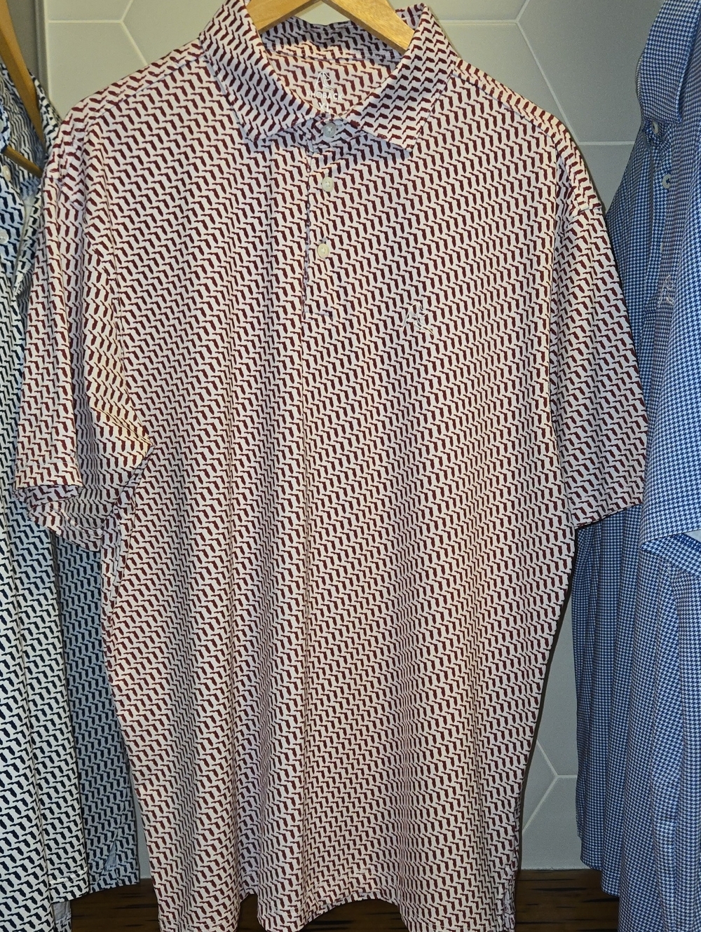 Rhoback Short-Sleeve Polo FSU Print on White